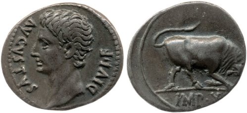 augustus coin imp v bm gaul